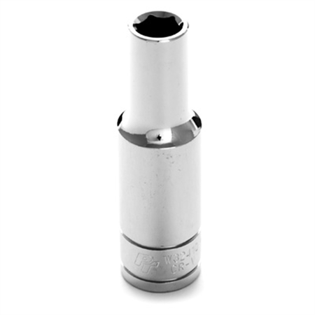 PERFORMANCE TOOL Chrome Socket, 1/2" Drive, 10mm, 6 Point, Deep W32410